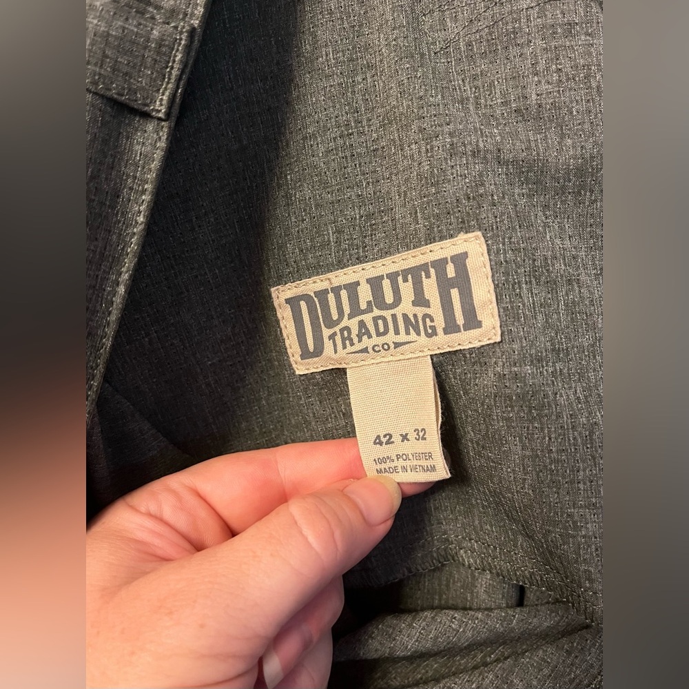 Duluth Trading Company Pants Men’s 42 X 32 Stretch Gray Green Flex  Work Outdoor - Picture 9 of 10